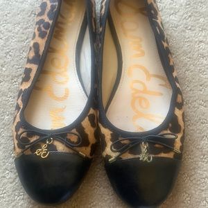 Sam Edelman Womens 8 M Sara Leopard Fur Flats